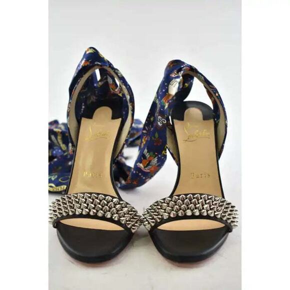 Christian Louboutin Sandale Du Desert Spikes 100 Black Sandal Heel Pump 36.5 - Picture 4 of 9